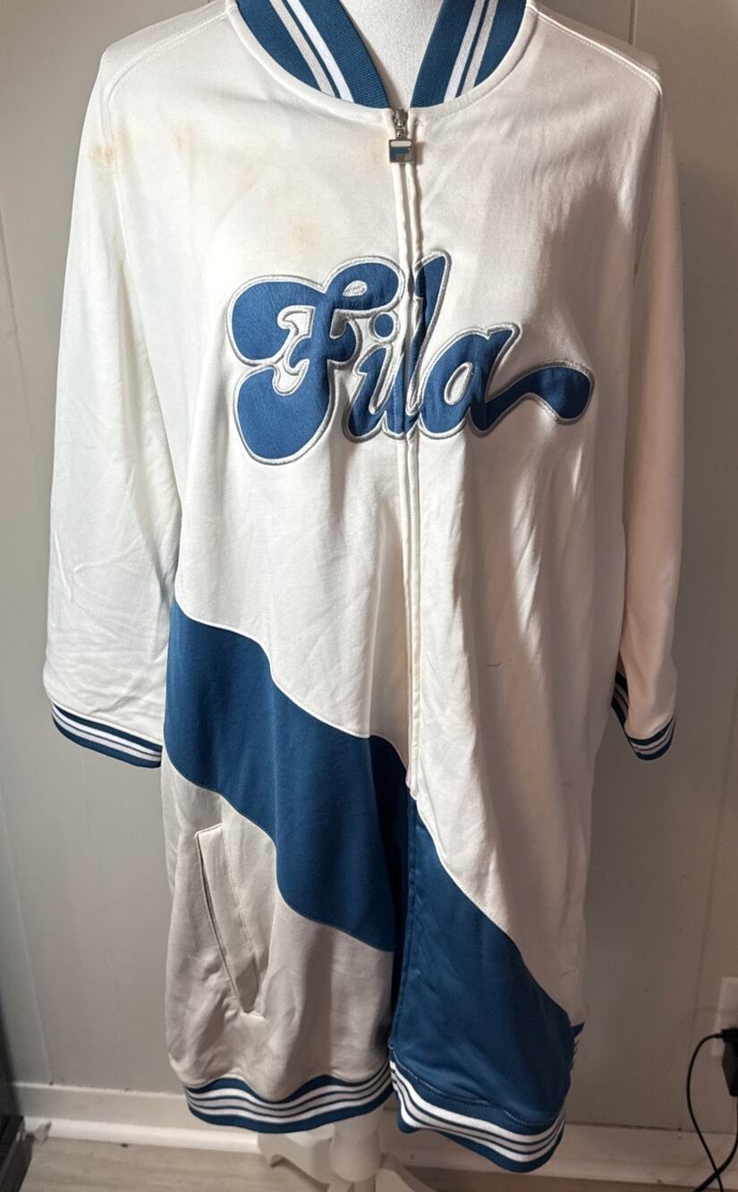 Vintage Fila Sweater Adult 3XL Blue ChunkyY2K Quarter Zip Pull Over Zip 90s GG